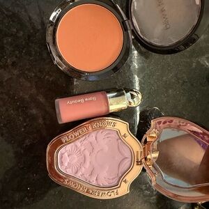 blush combo -rare beauty Peach Blush & Lilac Floral Pressed Powder